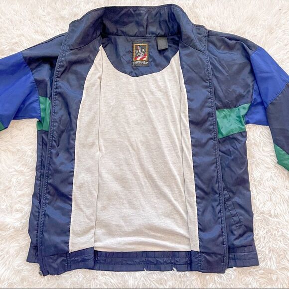 Vintage Blue/Green Team USA Olympics WindbreakerJacket Sponsored by JCPenny - Picture 6 of 13